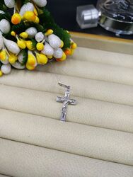 Серебряный маленький крестик мужской женский 925