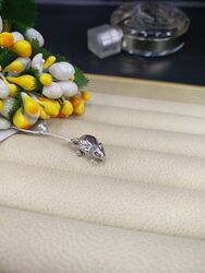 Серебряный кулон подвеска фигурная мыша мышка 925 талисман