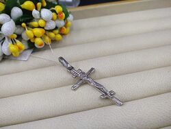 Серебряный массивный красивый шикарный большой мужской крестик 925