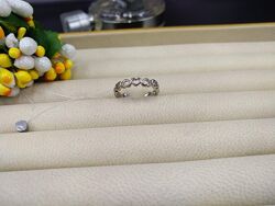 Серебряное безразмерное модное фаланговое кольцо сердечки pandora 925 
