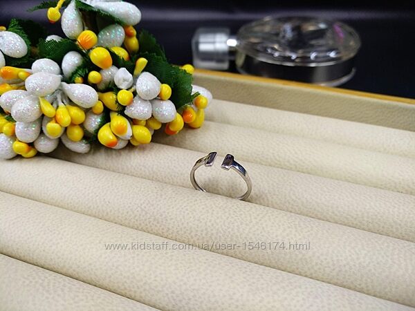 Серебряное безразмерное модное фаланговое кольцо геометрия 925 размер 14,5