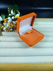 Ювелирная подарочная упаковка футляр коробочка для кулона подвески оранжевы
