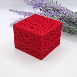 Ювелирная подарочная упаковка футляр коробочка для кольца сережек квадрат 