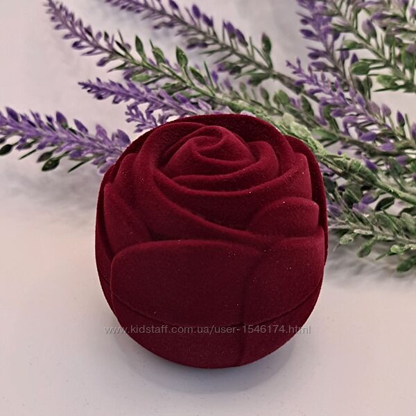 Ювелирная подарочная упаковка футляр для кольца сережек кулон большая роза 