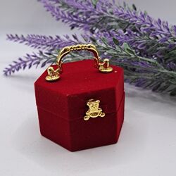 Ювелирная подарочная упаковка футляр коробочка для кольца сережек бархатный