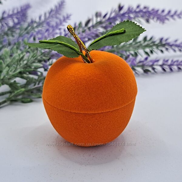 Ювелирная упаковка футляр коробочка для кольца сережек яблоко оранжевое