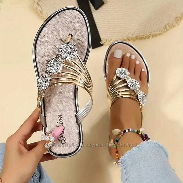 Вєтнамки шльопанці сланці зі стразами 36 р