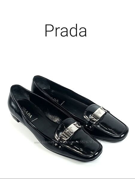 Кожаные женские туфли лоферы Prada Оригинал