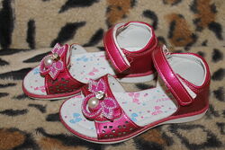 Детские яркие малиновые и белые открытые босоножки для девочки р.26-30