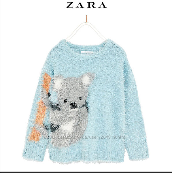 Няшный пушистый свитерок с коалой Zara 