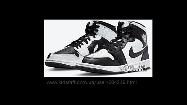 Круті кросівки хайтопи Jordan 1 Mid Split Black White
