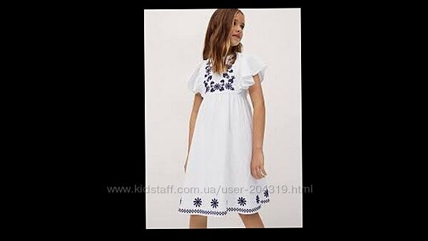 Бомбезне плаття вишиванка з льону BALEAR Mango 