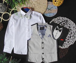 Крутецький комплект біла сорочка та жилет Next