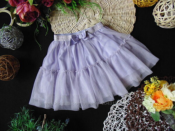 Шикарна бузкова фатінова спідничка з мерехтінням H&M 