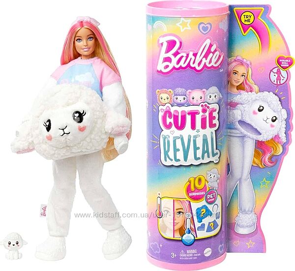 Barbie Cutie Reveal Doll with Purple Hair & Lamb Costume