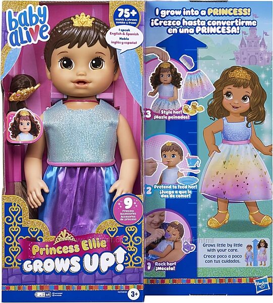 Baby Alive Princess Ellie Grows Up Интерактивная растущая кукла Элли