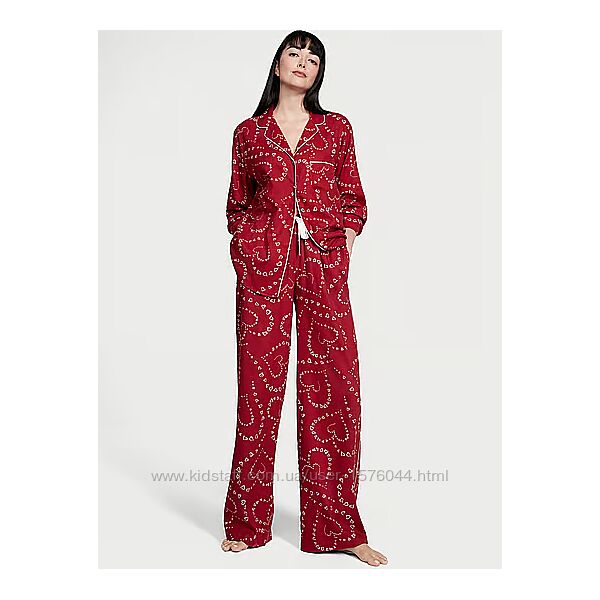  Женская Пижама Flannel Long Pajama Set Lipstick Victoria&acutes Secret