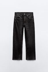 Черные джинсы высокая посадка zara
