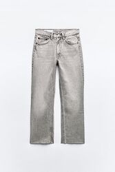 Джинсы серые высокая посадка zara new