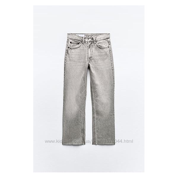 Джинсы серые высокая посадка zara new
