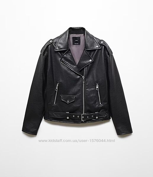 Байкерская куртка с эффектом кожи Mango