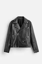 Мужская кожаная куртка косуха zara
