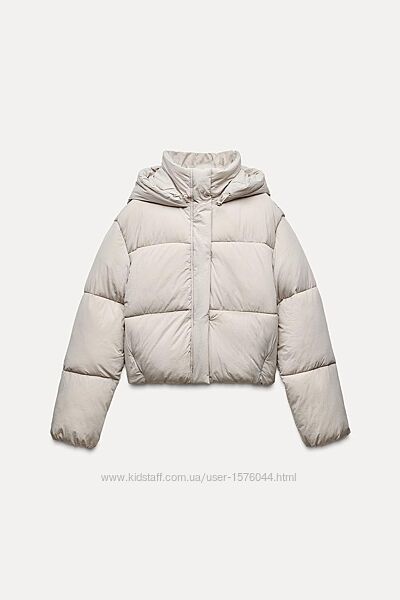 Стеганая молочная куртка анорак Zara