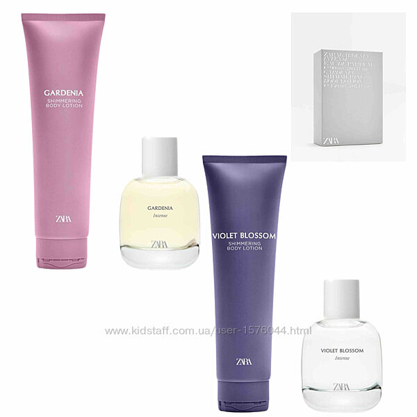 Набор парфюмированная водакрем Violet Blossom, Gardenia Intense Zara
