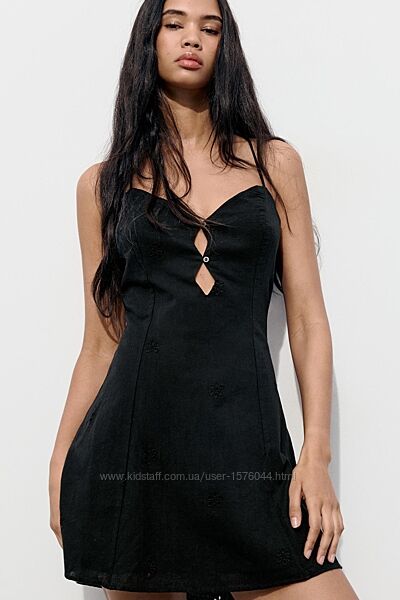 Женское черное короткое платье Zara
