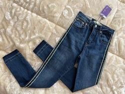 Джинсы скинны с высокой посадкой утягивающие карго джинси скинни