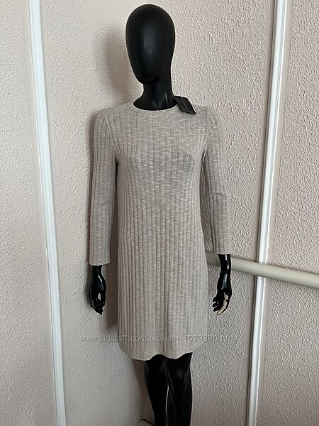 Платье туника рубчик с разрезом тренд джемпер Italy sassofono mango hm dior