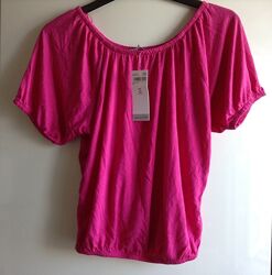 Розовый топ футболка с открытыми плечами calliope xs s