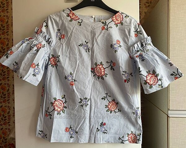 Блуза блузка в цветок в полоску h&m