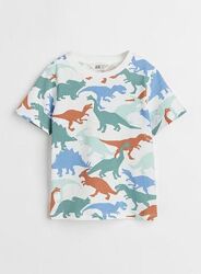 Футболка топ футболки в принт H&M динозавр