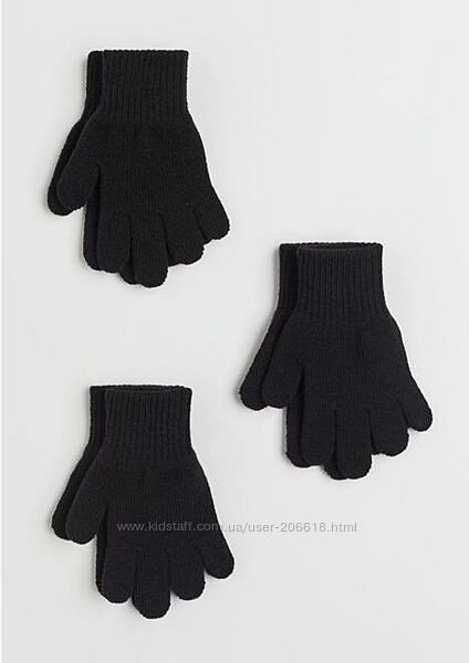 Перчатки рукавиці рукавички перчатки з пальчиками H&M чорні акріл