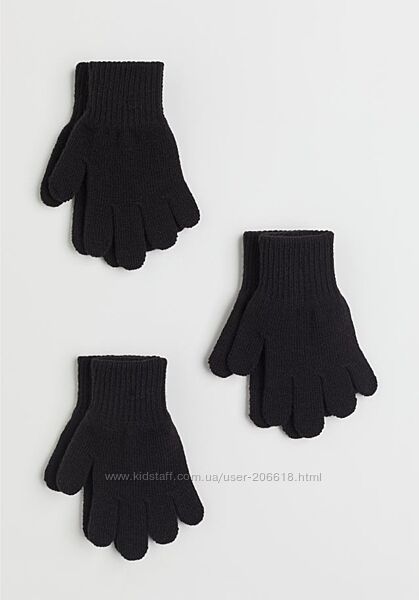 Перчатки рукавиці рукавички h&m чорні акрилові 
