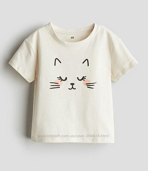 Футболки футболка котик H&M бавовна