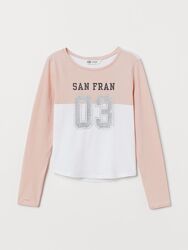 Реглан кофтинка кофточка футболка з довгим рукавом h&m бавовна 