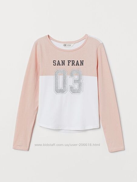 Реглан кофтинка кофточка футболка з довгим рукавом h&m бавовна 