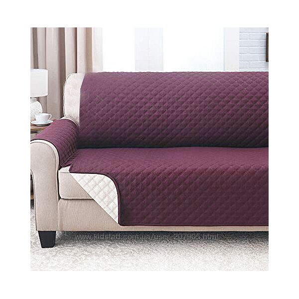 Накидка на диван ТЕП Винтаж двухсторонняя фиолетовый/молочный цвет