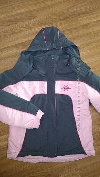 Куртка лыжная на 13-14лет 152р. Alive серая с розовым
