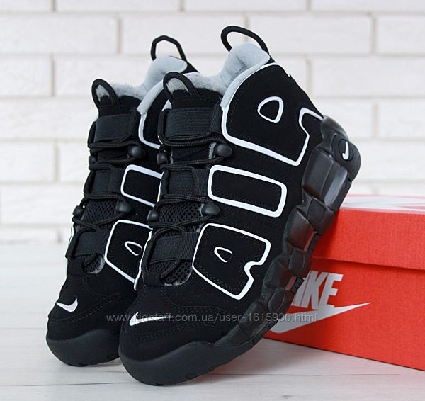 Зимові унісекс жіночі чоловічі кросівки Nike Air More Uptempo (36-45) Арт 11635 Виробник В´єтнам Верх Замш Всередині Хутро Підошва Air Max Розміри: 36-45