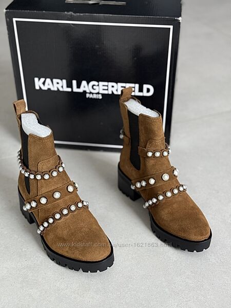 Замшеві черевики/челсі Karl Lagerfeld