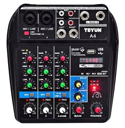 Teyun A4 микшерный пульт 5v Bluetooth Usb звукова карта аудиоинтерфейс TU04