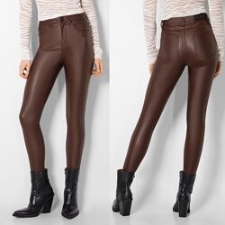 Фірмові брюки Bershka, екошкіра лосіни, штани жіночі 36, S