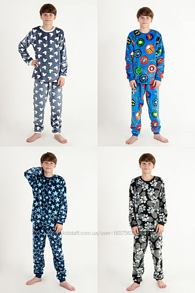 Тепла махрова підліткова піжама 146-164рр