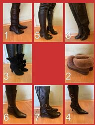 зимние распродажа ботфорты, сапоги, ботинки женские натур. кожа, мех