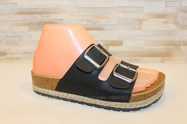 Шлепанцы женские черные б1302