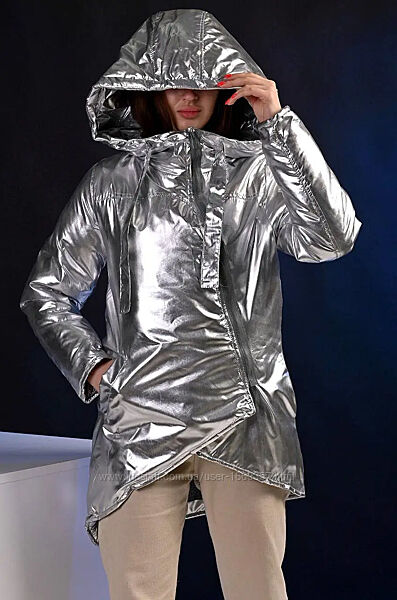 Куртка женская демисезонная серебристая код п447