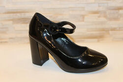  Туфли женские черные на каблуке т1529